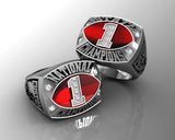 Championship Football Ring with Glass Enamel