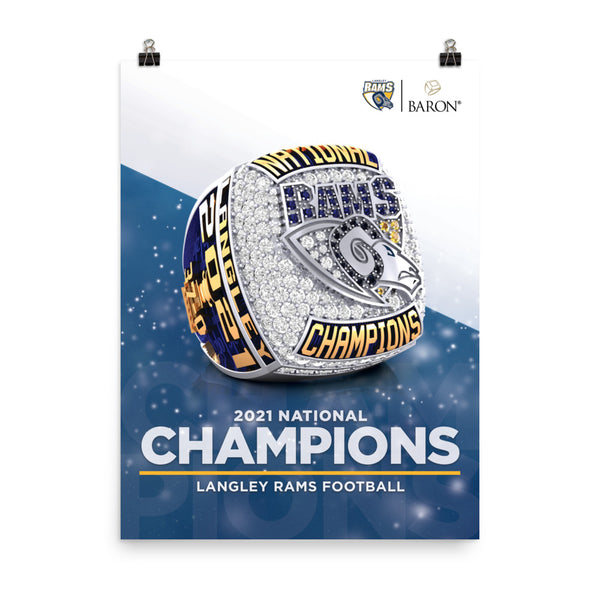 Langley Rams Football 2021 Championship Poster (Ring 1.8 - 2XL)