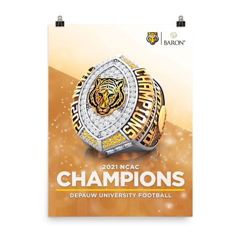 DePauw University Football 2021 Championship Poster