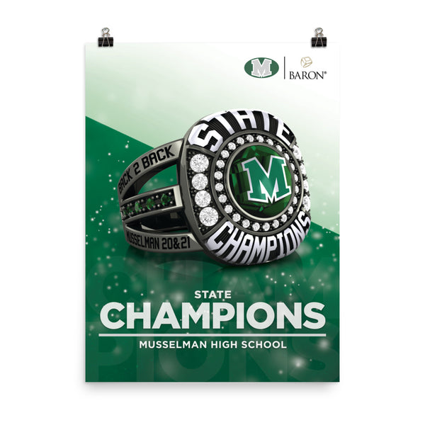 Musselman High School Volleyball 2021 Championship Poster