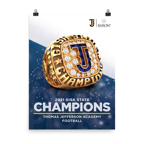 Thomas Jefferson Academy Football 2021 Championship Poster