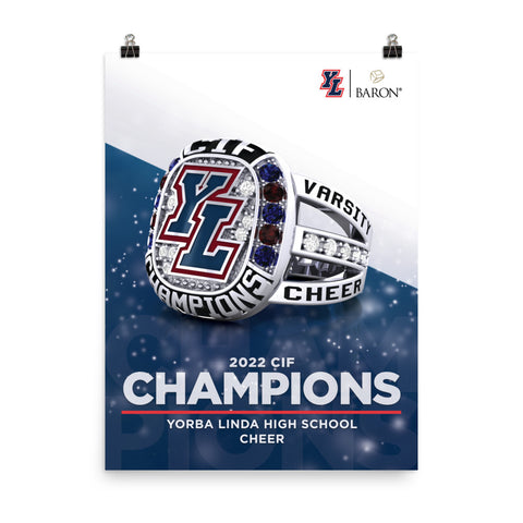 Yorba Linda High School Cheer 2022 Championship Poster
