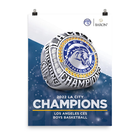 Los Angeles CES Boys Basketball 2022 Championship Poster