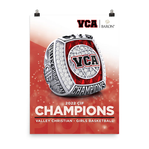Valley Christian Girls Basketball 2022 Championship Poster