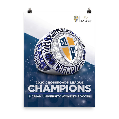 Marian University Womens Soccer 2020 Championship Poster