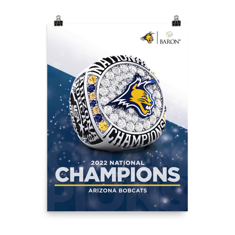 Arizona Bobcats Hockey 2022 Championship Poster (Design 1.3 - Durilium Ring)