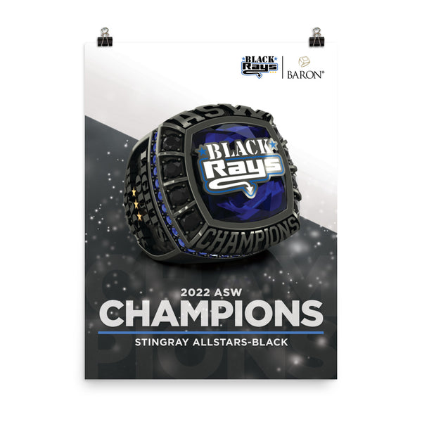 Stingray Allstars Black Cheer 2022 Championship Poster
