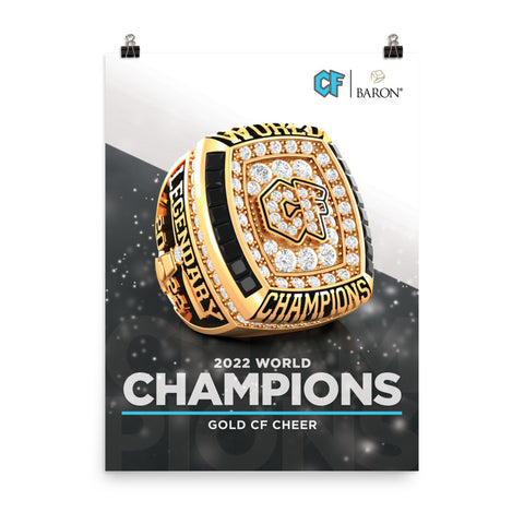 Gold CF Cheer 2002 Championship Poster