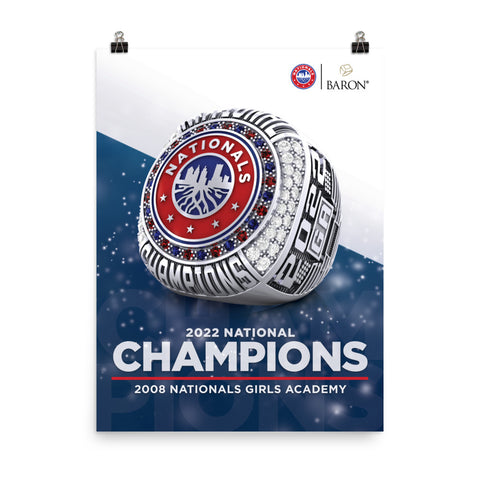 2008 Nationals Girls Academy Soccer 2022 Championship Poster