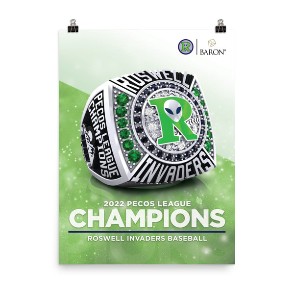 Roswell Invaders Baseball 2022 Championship Poster