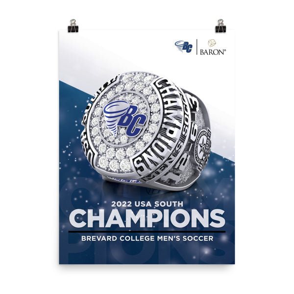 Brevard College Mens Soccer 2022 Championship Poster (Design 3.3)