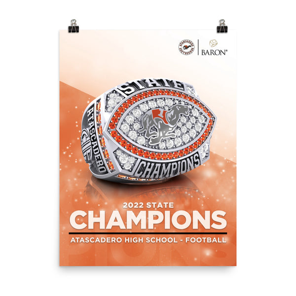 Atascadero High School Football 2022 Championship Poster - Design 2.6