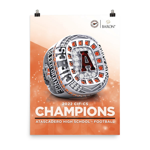 Atascadero High School Football 2022 Championship Poster - Design 4.5