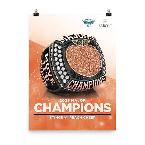 Stingray Peach Cheer 2023 Championship Poster