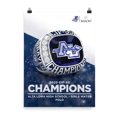 Alta Loma High School Girls Water Polo 2023 Championship Poster