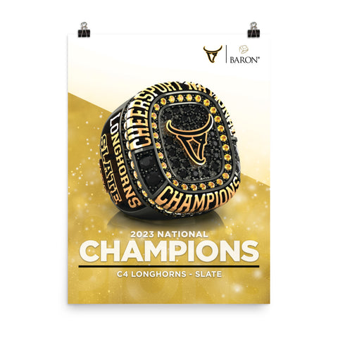 C4 Longhorns Slate 2023 Championship Poster