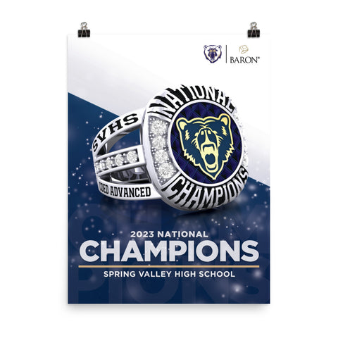Spring Valley High School Cheer 2023 Championship Poster